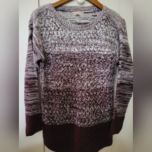 It's Our Time Purple/Burgundy Ombré Long Sleeve Sweater Sz M